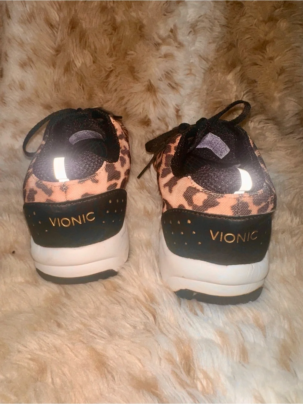 Vionic Women's Leopard Print Athletic Sneakers in Black and Brown - Picture 5 of 8